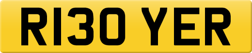 R130 YER private number plate